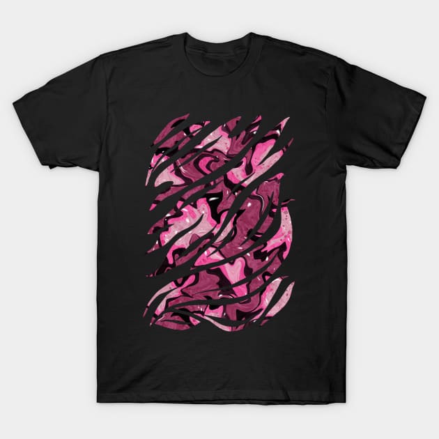 Hot pink abstract geometric shapes T-Shirt by NadiaChevrel